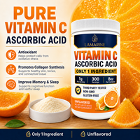 Poudre de Vitamine C (Acide L-Ascorbique) Premium 500g, 500 Doses, Testée en Laboratoire, Sans OGM, Favorise la Synthèse du Collagène, Antioxydant, Améliore