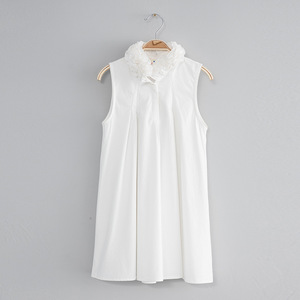 Nouveaux hauts décontractés sans manches à col montant pour filles, modèle fantaisie de créateur - Product Image 3