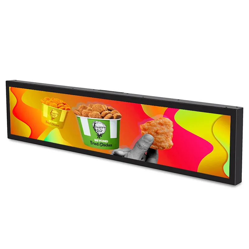 Kustomisasi pabrik Display iklan LED layar papan reklame Digital Bar lentur LCD gantung untuk peralatan iklan