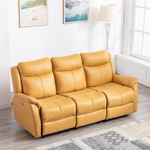 Electric Multi Functional Sofa Genuine Leather 3 Seater Home Theater <b>Recliner</b> For Living Room - Product Image 1