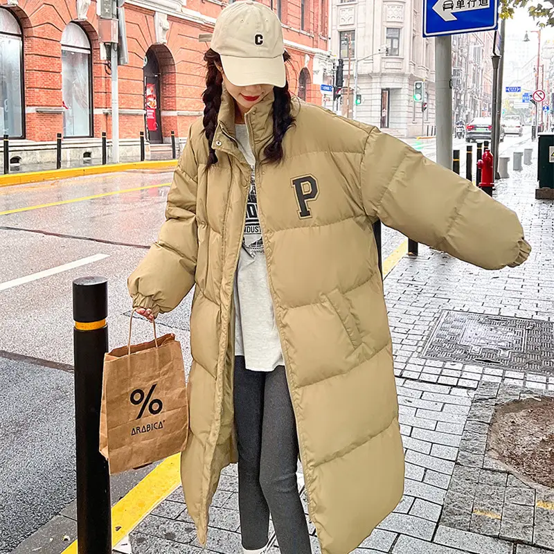 Winter Fashion Overcoat Korea Street Long Cotton Padded Puffer Coat Winter Clothes Women Loose Bread Parkas Jacket Outwear