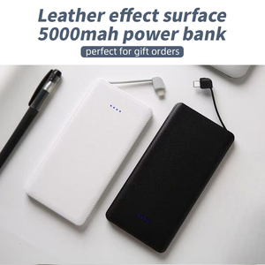High Capacity 5000mAh Dual-<b>Cable</b> Powerbank with LED <b>Display</b> Type-C Input 10W Output Power Bank - Product Image 3