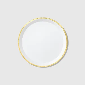 ชุดจานชามกระดาษแบบใช้แล้วทิ้ง DAMAI สีทองลายรุ้ง สำหรับงานวันเกิด จานราคาประหยัด จำนวนมาก - Product Image 4