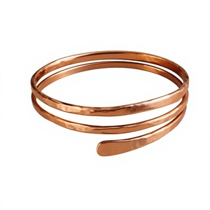 Solid <b>Copper</b> Adjustable Cuff <b>Bracelet</b> Ball Shape Polished Plating Elegant Handmade Texture Traditional Fashion Jewelry for - Product Image 1