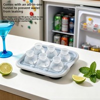 Machine à glaces manuelle populaire de qualité alimentaire à 6 cavités avec moule à glaçons en silicone réutilisable et durable et couvercle