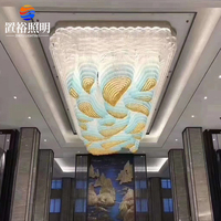 Lampes de plafond de luxe pour hall d'hôtel et restaurant de style contemporain, projet personnalisé, grandes lampes de plafond LED en cristal