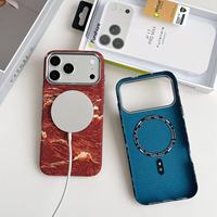 Nouvelle coque de téléphone magnétique anti-chute tendance 2026 avec motif montagne enneigée et texture fibre pour iPhone 18 17 16 15 Pro Max 17E