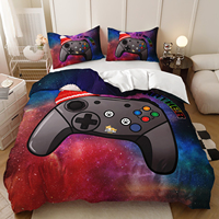 Parure de lit complète personnalisable de style américain, tissu 100% polyester, housse de couette imprimée en 3D avec manette de jeu, 500TC, 3 pièces