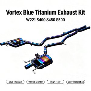 ท่อไอเสียแบบ Catback วาล์วไทเทเนียมสีน้ำเงิน Vortex สำหรับรถเบนซ์ W221 S400 S450 S500 น้ำหนักเบา ไหลเวียนดีเยี่ยม หรูหรา สำหรับรถซีดาน  แบบสปอร์ต - Product Image 1