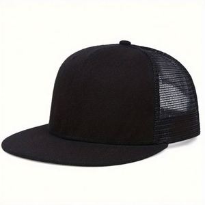 Wholesale Blank Snapback Cap Custom Embroidery Logo <b>Flat</b> Bill Mesh Snapback Trucker <b>Hats</b> - Product Image 2