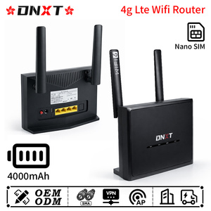 เราเตอร์ DNXT รองรับซิมการ์ด RP-SMA เราเตอร์ไวไฟความเร็วสูง WPS เราเตอร์ไวไฟซิม แบตเตอรี่ 4000mAh โหมด AP เราเตอร์แบบพาวเวอร์แบงค์ สำหรับใช้ในสำนักงาน - Product Image 1