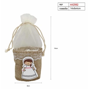 ถุงของขวัญสำหรับงานรับศีลมหาสนิทเด็กผู้หญิง ขนาด 14x8x4 ซม. พร้อมลายตกแต่งทางศาสนา สำหรับงานพิธีการที่หรูหรา - Product Image 1