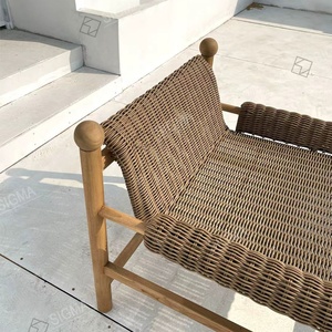 Chaise longue simple en teck <span class=keywords><strong>de</strong></span> haute qualité Sigma, style nouveau, en corde tressée, pour <span class=keywords><strong>jardin</strong></span> et terrasse - Product Image 3