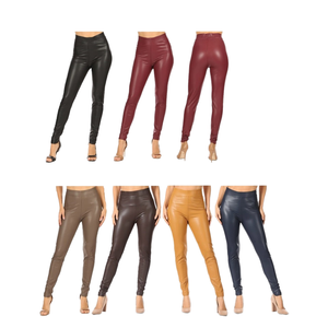 BETHEL pantaloni in ecopelle con fodera in pile da 10 (5 S 5 M 5 L 5 XL) modello P9151 - Product Image 1