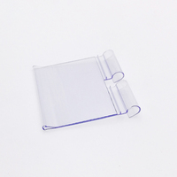 Étiquette de prix transparente en PVC pour étagère de supermarché, double ligne, type crochet en plastique avec bande de données