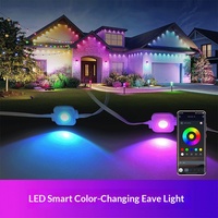 Guirlande lumineuse RGB permanente pour extérieur avec télécommande et application 24V, de 10M à 60M, étanche pour avant-toits, toitures, balcons, pergolas, allées