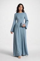 Abaya Maxi pour Femme de Dubaï en Tissu Froissé, Robe Longue à Manches Longues et Taille Cintrée, Robe Longue Arabe Musulmane, Abaya Modeste de Turquie