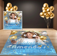 Autocollants muraux personnalisés pour anniversaire, autocollants de fenêtre en PVC, autocollants électrostatiques pour verre