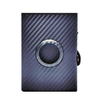 Cartera Trifold de Fibra de Carbono para Hombre, con Bloqueo RFID, Ventana para Identificación, Bolsillo con Cremallera para Monedas y Compartimento para Billetes