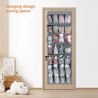 Organisateur de rangement pour chaussures à suspendre sur la porte avec 28 grandes poches en maille, respirant, en tissu non tissé, gain de place, durable, avec 4 crochets métalliques