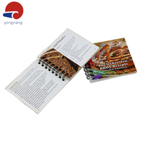 Cahier d'impression polychrome Offre Spéciale personnalisé de stratification brillante double face mini livre de recettes de carte liée par bobine introduction de nourriture