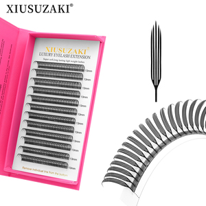 XIUSUZAKI Neu eingetroffen: Handgefertigte 12-reihige koreanische PBT Premade Volume Fans – Anime Comic Spire Lash, federleicht und weich für dunkle, matte Wimpern - Product Image 1