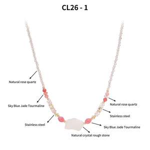 Collar de Cristal de Turmalina Natural, Hecho a Mano, con Cuentas de Piedras Preciosas, Gargantilla Boho, Joyería Espiritual para Mujer, Gota de Agua en Oro de 18K - Product Image 6