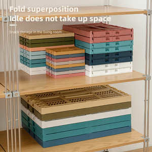Nhà Máy đa chức năng kích thước nhỏ hộ gia đình lưu trữ Organizer bền máy tính để bàn nhựa lưu trữ gấp giỏ Crate - Product Image 5