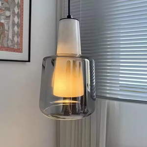 Lámpara colgante de mesita de noche LED de diseñador de lujo con luz simple moderna de cristal de mármol - Product Image 6