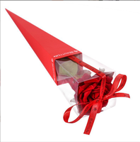 Boîte à fleurs vide de haute qualité « Je t'aime », cadeau de luxe pour la Saint-Valentin, boîte pliable en forme de cône pour roses préservées, 10 pièces