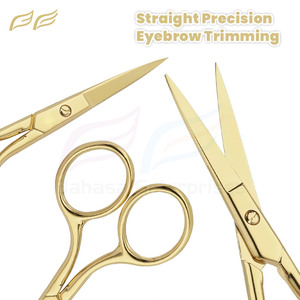 Ciseaux à cuticules multifonctions personnalisés en or plasma, or rose, argent, lame droite, outils de manucure et ciseaux à sourcils - Product Image 6