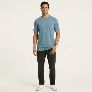 T-shirts pour hommes unis, logo personnalisé, broderie, impression, manches courtes, décontractés, couleur unie, coton, t-shirt pour hommes, prix bas - Product Image 1
