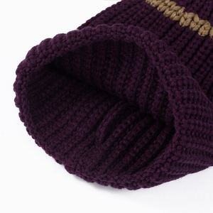 Gorro de punto grueso con pompón para niños, cálido, con dobladillo plegable, para otoño e invierno, venta al por mayor - Product Image 3