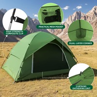 Tente de camping imperméable pour 2, 4 ou 6 personnes, tente dôme légère à double couche pour la randonnée en famille, le trekking et les voyages