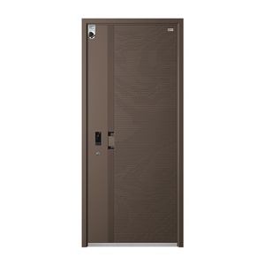 Porte en acier thermolaqué moderne, anti-effraction, anti-rouille, ignifuge, motif personnalisé pour entrée d'appartement et extérieur de maison - Offre Spéciale - Product Image 1
