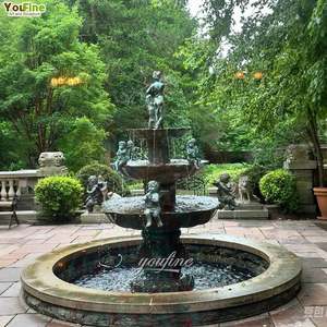 Escultura de fuente angelical de fundición de tamaño personalizado Cherubin Fontaine Bronce Laiton - Product Image 3