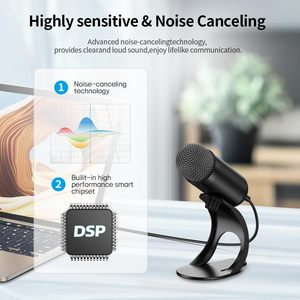 Micrófono de Condensador USB <span class=keywords><strong>Mini</strong></span> para Computadora, Soporte Ajustable, Micrófono para PC, Streaming, Podcasting, Grabación Vocal, Micrófono de <span class=keywords><strong>Estudio</strong></span> de Escritorio - Product Image 6