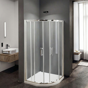 Cabine de douche en verre trempé courbé de 8 mm, porte coulissante à double ouverture, cabine de douche en quadrant - Product Image 5