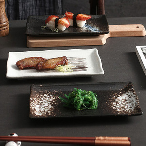 Assiette en céramique japonaise <span class=keywords><strong>de</strong></span> style Japandi, grande, multi-usages, créative, écologique, pour la cuisine et les sushis - Product Image 1