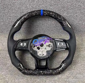 Volant pour VW <span class=keywords><strong>Golf</strong></span> 7 MK 6 7 7.5 GTI GTD GTE R Polo en fibre de carbone RLin-<span class=keywords><strong>e</strong></span>, volant sport semi-cuir multicolore - Product Image 4