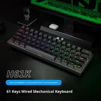Untuk Keyboard Mekanik H61K 61 Tombol USB Biru Merah Hitam Sumbu Campuran Lampu Laptop Kabel Gaming Keypad