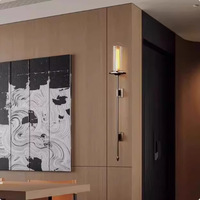 Applique Murale LED Moderne Minimaliste en Verre de l'Usine de Zhongshan, Lumière Chaude 3000K pour Salon, Hôtel, Couloir - Design à Bras Long