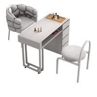 Spécial gris personnalisable simple double trois places table à ongles table à ongles avec prise meubles de salon dépoussiéreur lumière