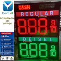 Layar Harga SPBU Elektronik LED untuk Penggunaan Luar Ruangan, Dua Sisi, dengan Tampilan Digital untuk Uang Tunai dan Kartu Kredit