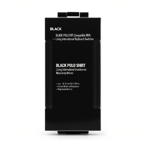 Black Polo Shirt Model EL2226 Made in Italy Compatible with Living International <b>Keyboard</b> Switches - Product Image 2