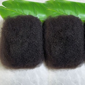 Vente en gros de cheveux humains <span class=keywords><strong>afro</strong></span> crépus en vrac extension d'épaisseur de cheveux humains au crochet pour femmes noires couleur naturelle noir <span class=keywords><strong>afro</strong></span> en vrac - Product Image 1