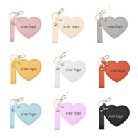 Cadeau de la Saint-Valentin, miroir porte-clés en forme de cœur, cuir PU, verre HD, miroirs de poche personnalisés pour femmes et filles