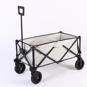 Troli Roda taman portabel antiair, troli toko lipat bingkai logam pegangan dapat diatur untuk penyimpanan - Product Image 1
