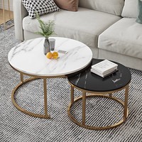 Table basse moderne en acier inoxydable pour salon, appartement, hôtel - Légère, durable, facile à nettoyer, mobilier de maison