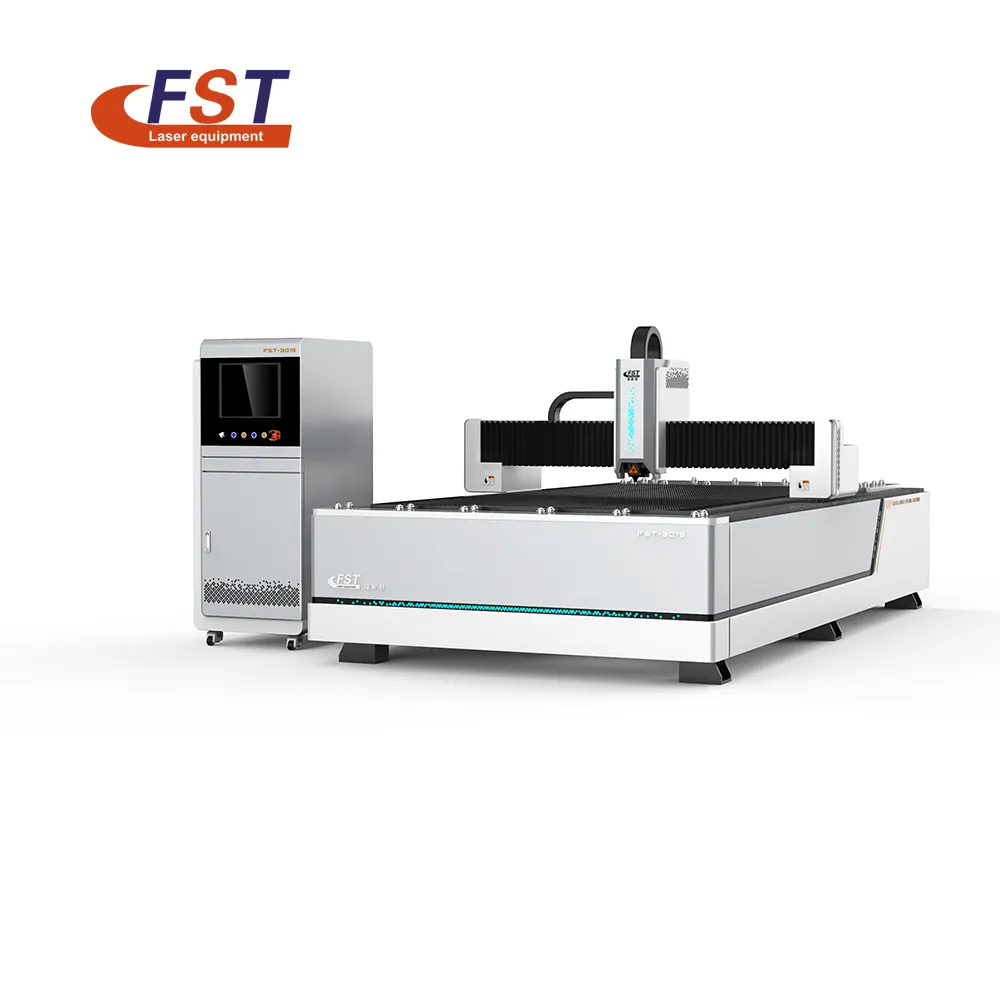 Fst 3015 mini máquina de corte a laser, máquina de corte a laser de fibra de metal 1kw 6000w cnc escala grande preço para aço inoxidável de alumínio